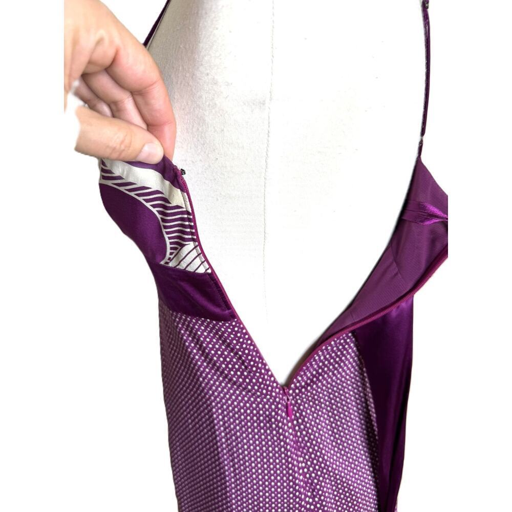 Ted Baker "Betria" Purple Silk Slip Dress, Empire Waist, Midi-Length, Size 1 - Picture 4 of 8